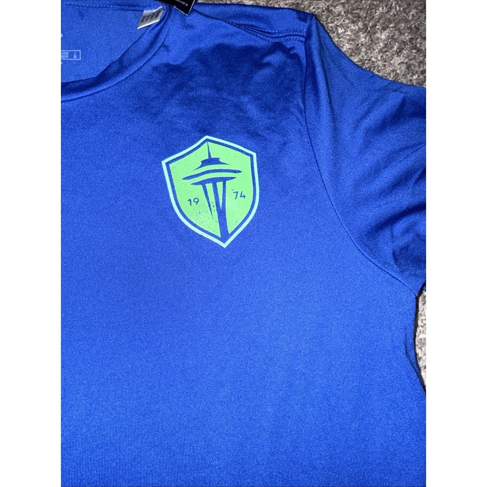 Lue Adidas Seattle Sounders Soccer Shirt - Picture 3 of 6